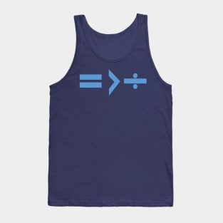 Equality is Greater Than Division Math Graphic Blue Tank Top